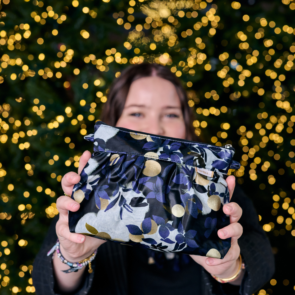 Pochette Plissée Flocon Doré