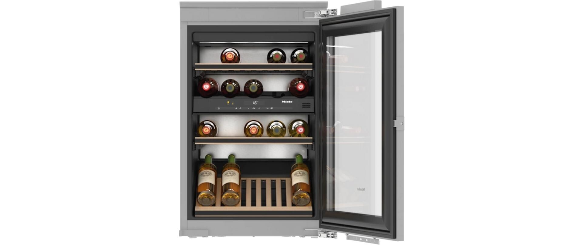 Einbauweinkühlschrank KWT 6422 i-1 Rechts<br>Einbau-Weinschrank mit FlexiFrame und 3D-Bodenpräsenter für anspruchsvollste Weinliebhaber