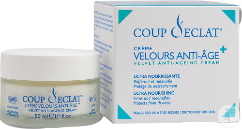 Coup D'Éclat Crème Velours Anti-Âge+ Peau Sèche À Très Sèche Pot 50ml