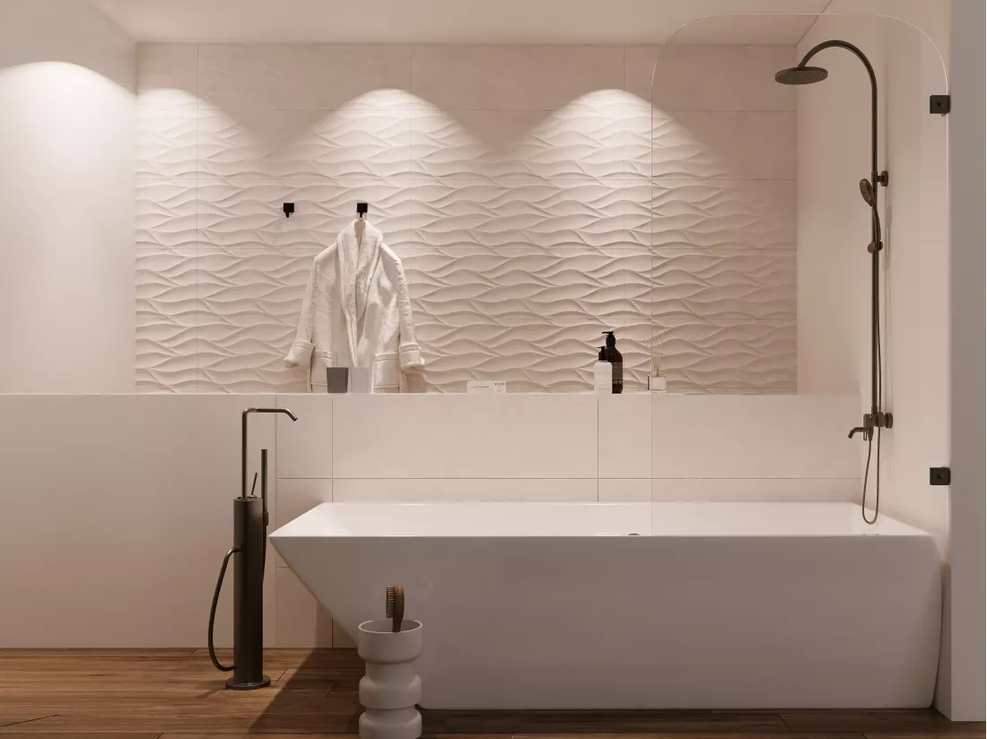 Pare baignoire réversible aux angles arrondis style industriel - 80x140 cm - TIMOUR