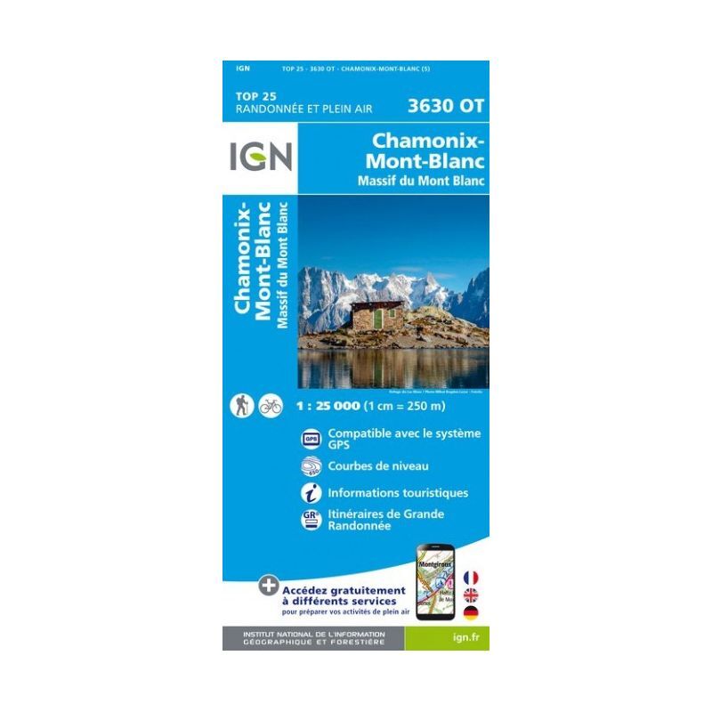Chamonix / Massif du Mont-Blanc - Carte topographique