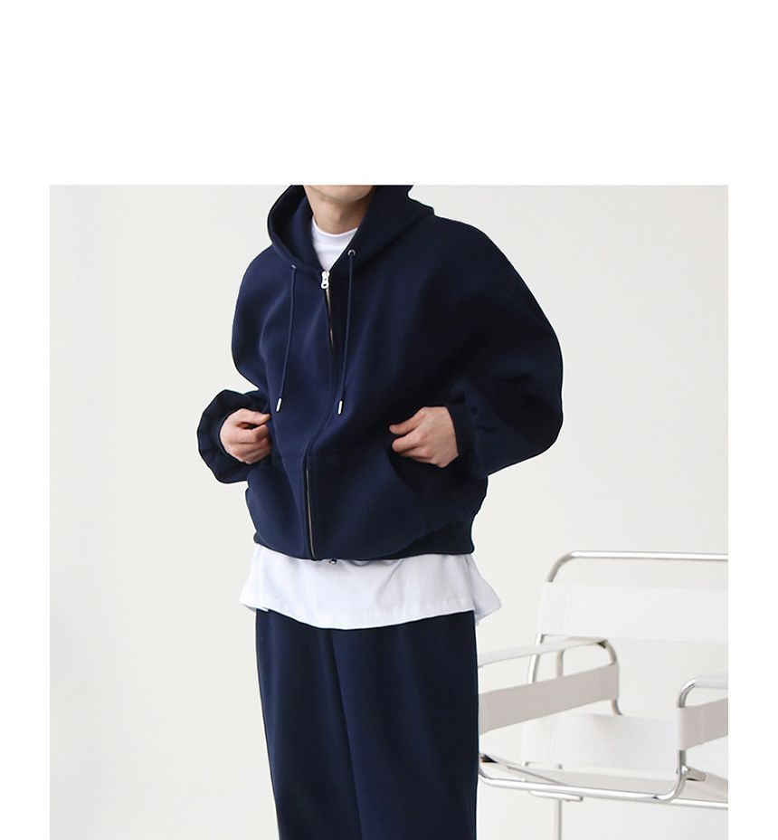 MRCYC - Effen hoodie met rits / Cropped harembroek met hoge taille