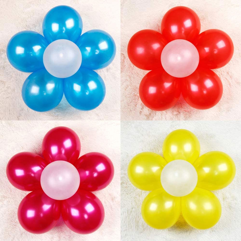 (10er Set) 65x65mm Luftballon Clip im Blumen Design