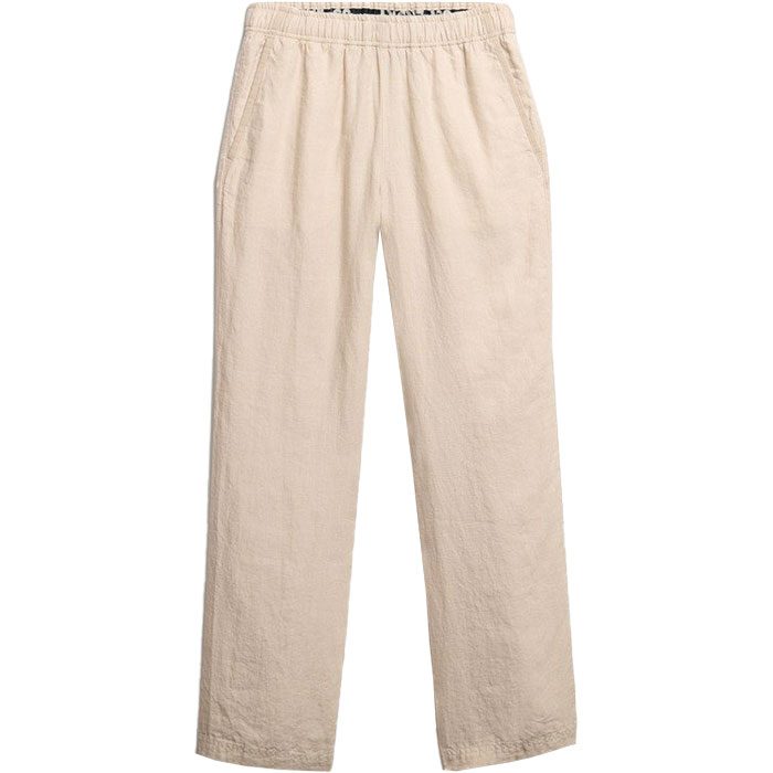 Superdry Leinen Drawstring Hose Damen pumice stone beige