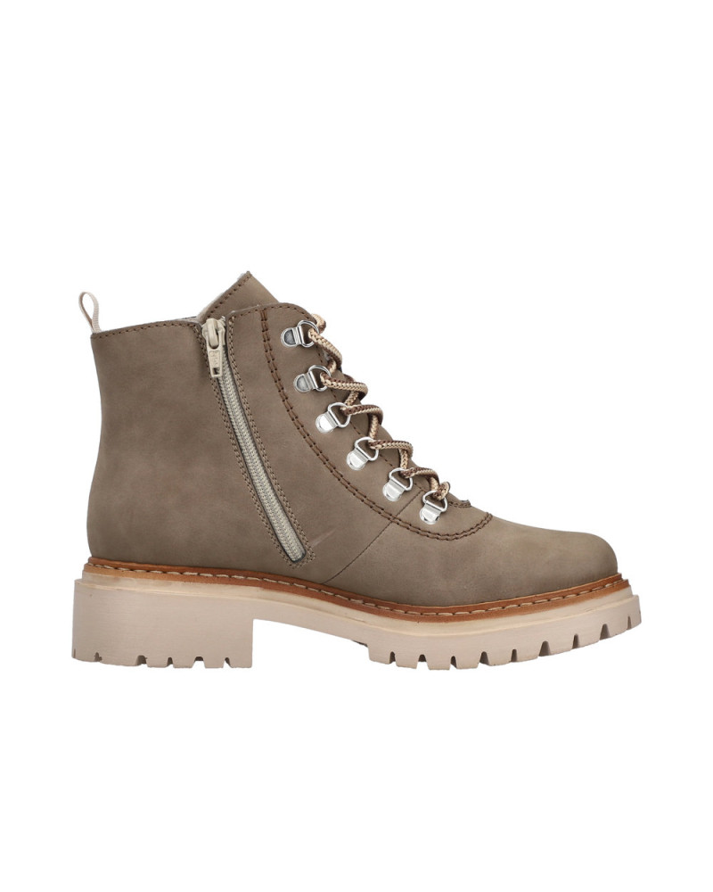 Rieker dame ankelstøvle beige | Komfortabel & varm