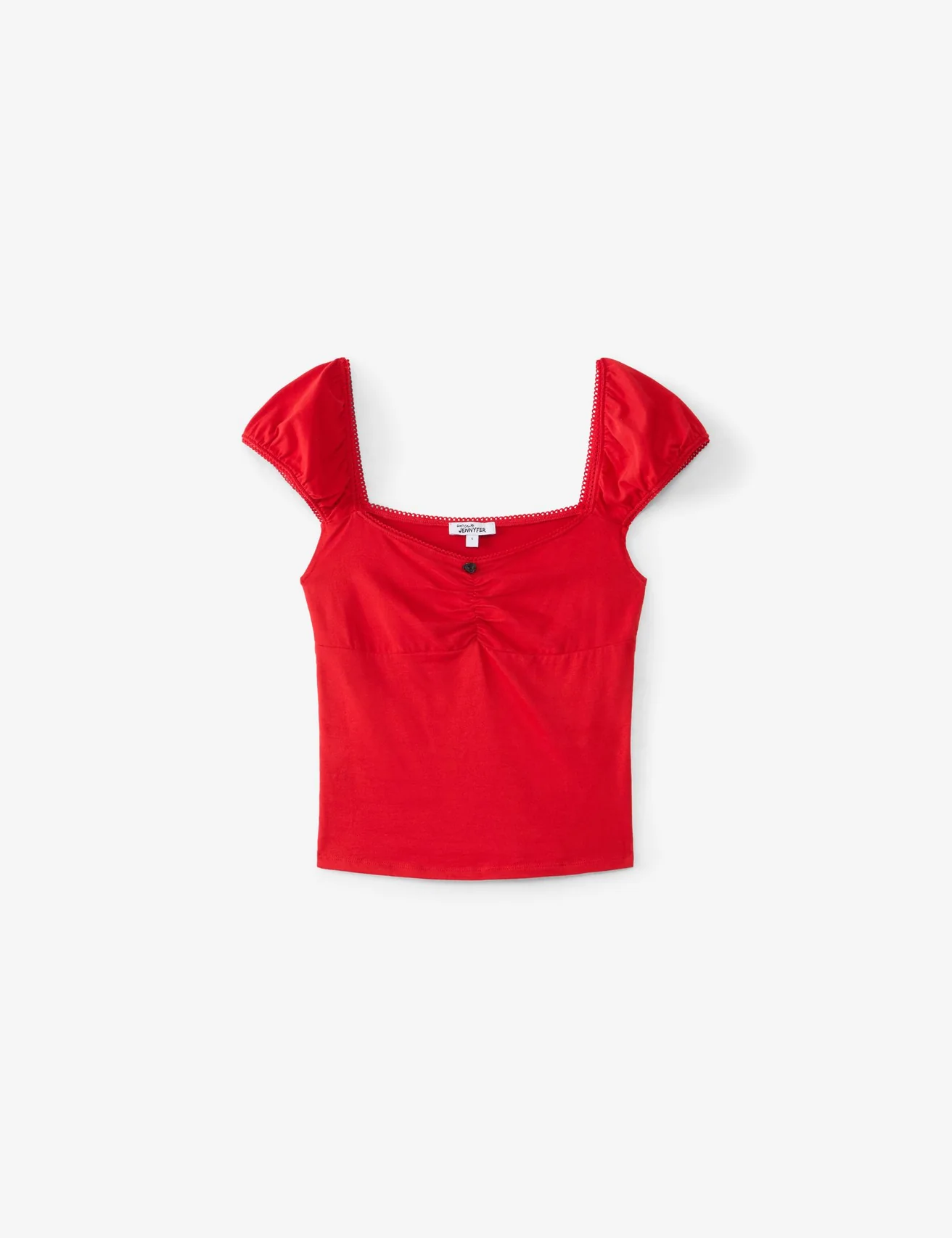 T-shirt col bardot rouge