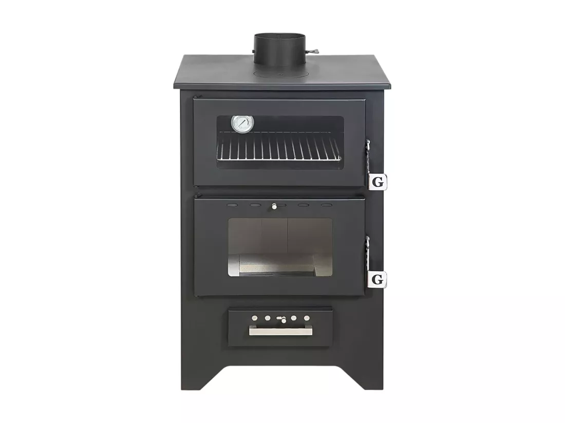 Poêle à bois avec four Silvia Nera 14,6 Kw L50,5xp58,5xh90,5