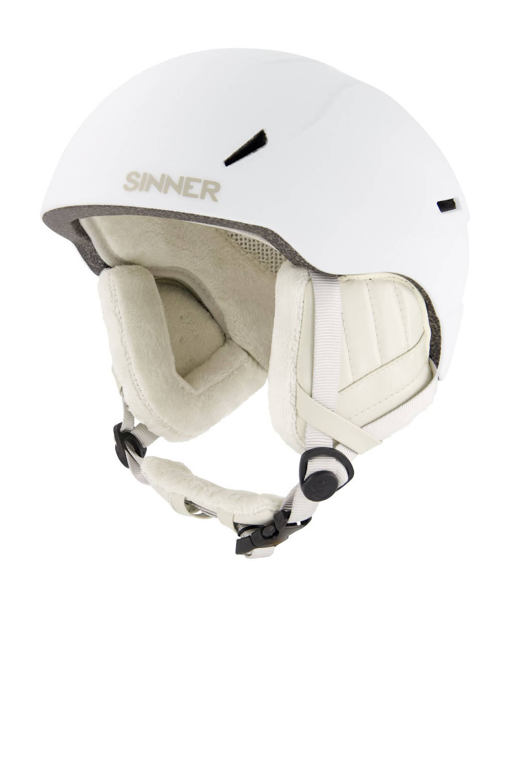 Junior skihelm Crest mat mat wit