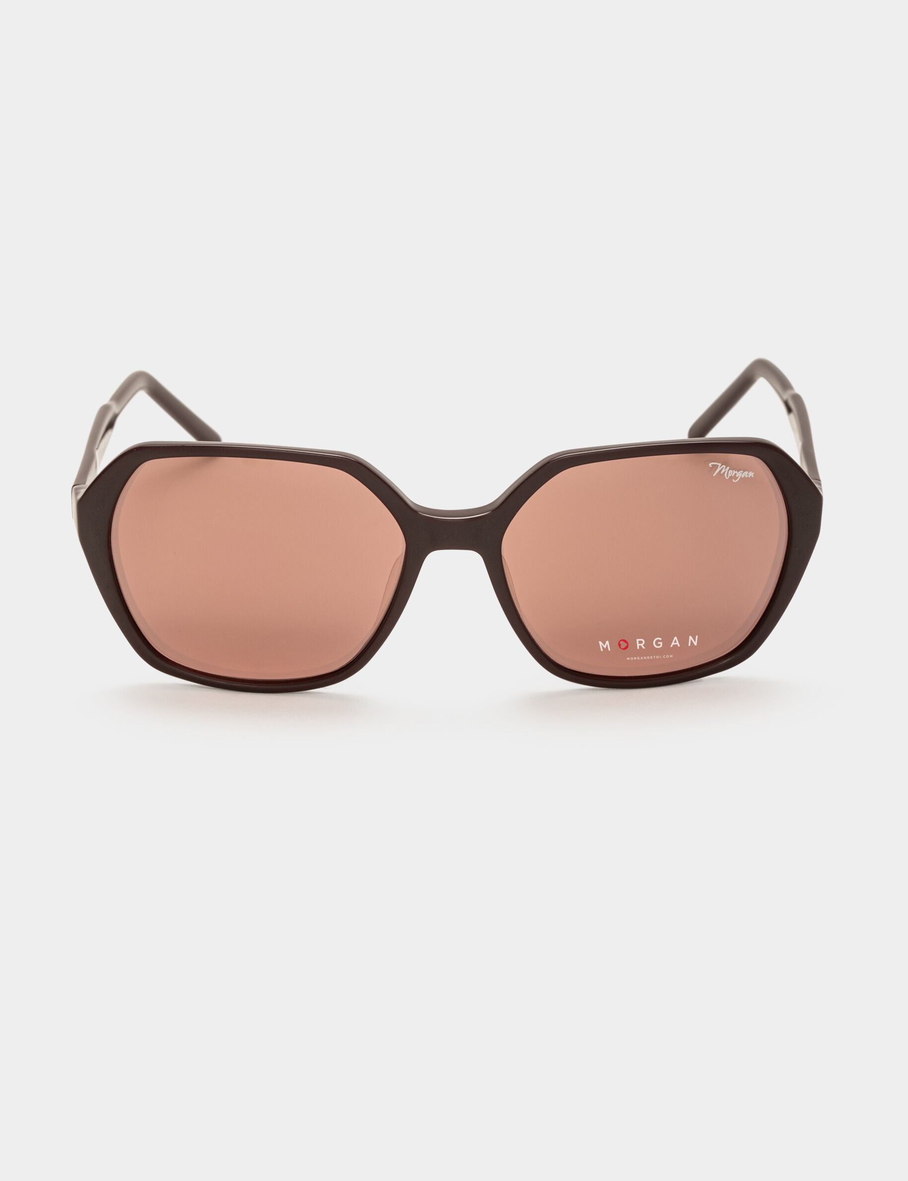 Lunettes de soleil hexagones violet femme - violet