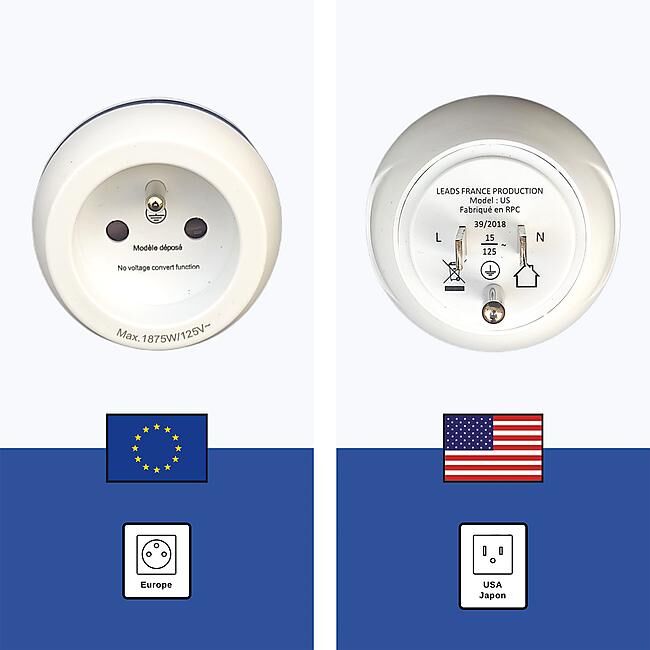 LTE DESIGN - ADAPTATEUR FRANCE VERS USA