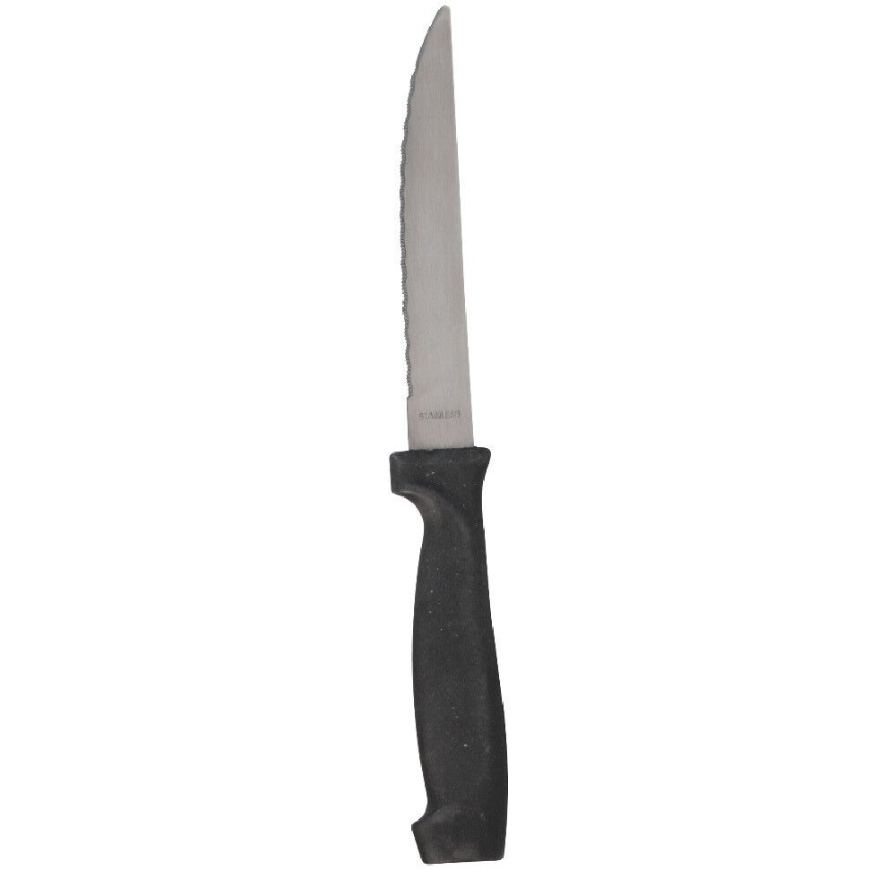 Couteau lame inox manche noir x10