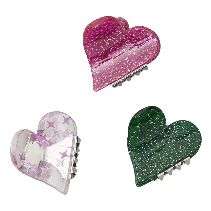 Becksöndergaard Lot de 3 Pinces Mini Heart | Rose