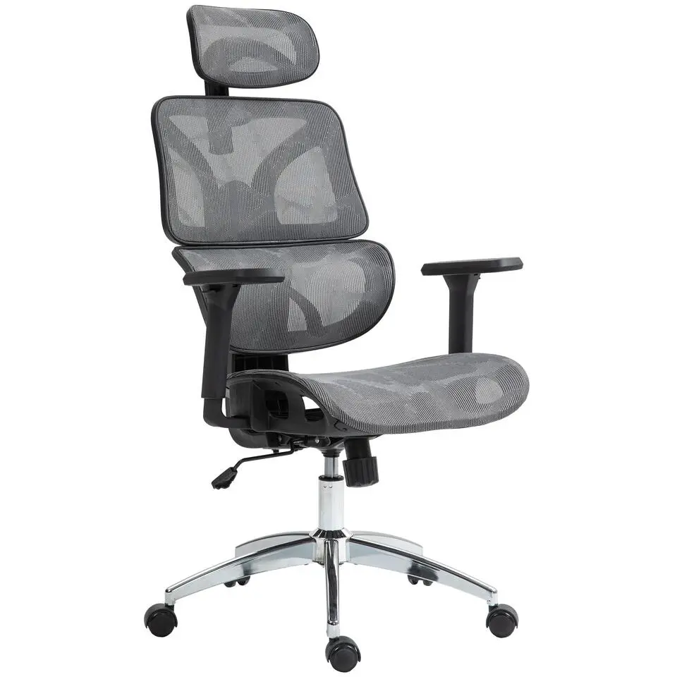 CLP Bureaustoel Deshler chroom Frame - Netweefsel - grijs