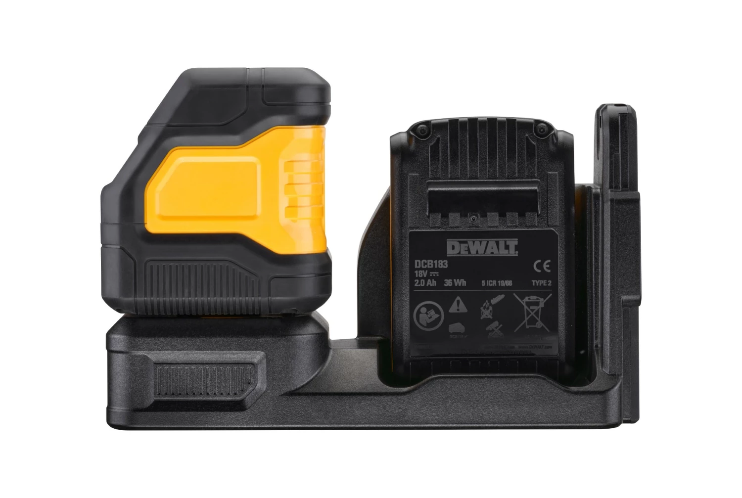DeWALT DCE088D1G18 12V / 18V Li-ion XR Accu Zelfnivellerende kruislijnlaser set (1x 2.0Ah) in TSTAK koffer - groen