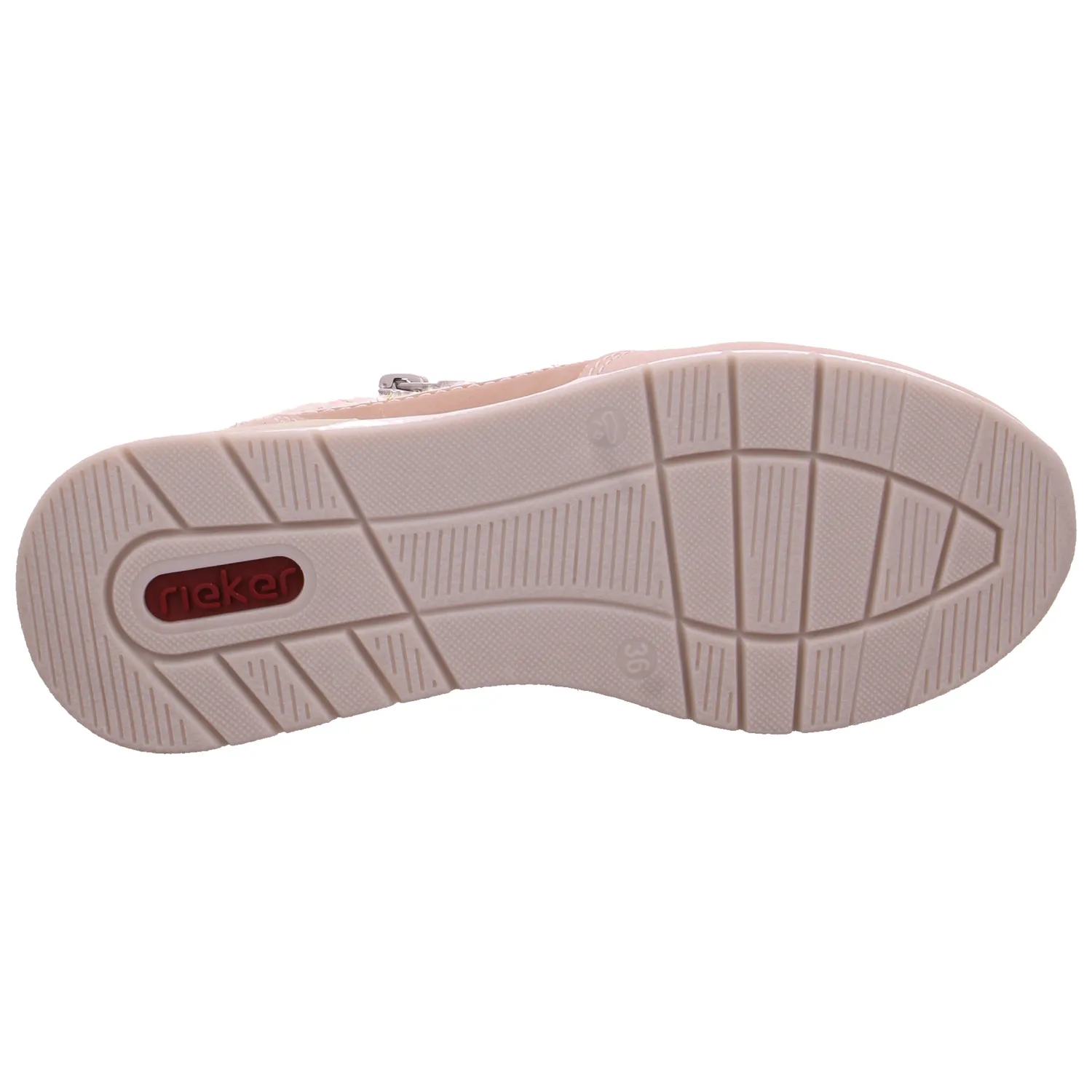 RIEKER Comfort-Schnürer Rosa Lederimitat  mit Wechselfussbett