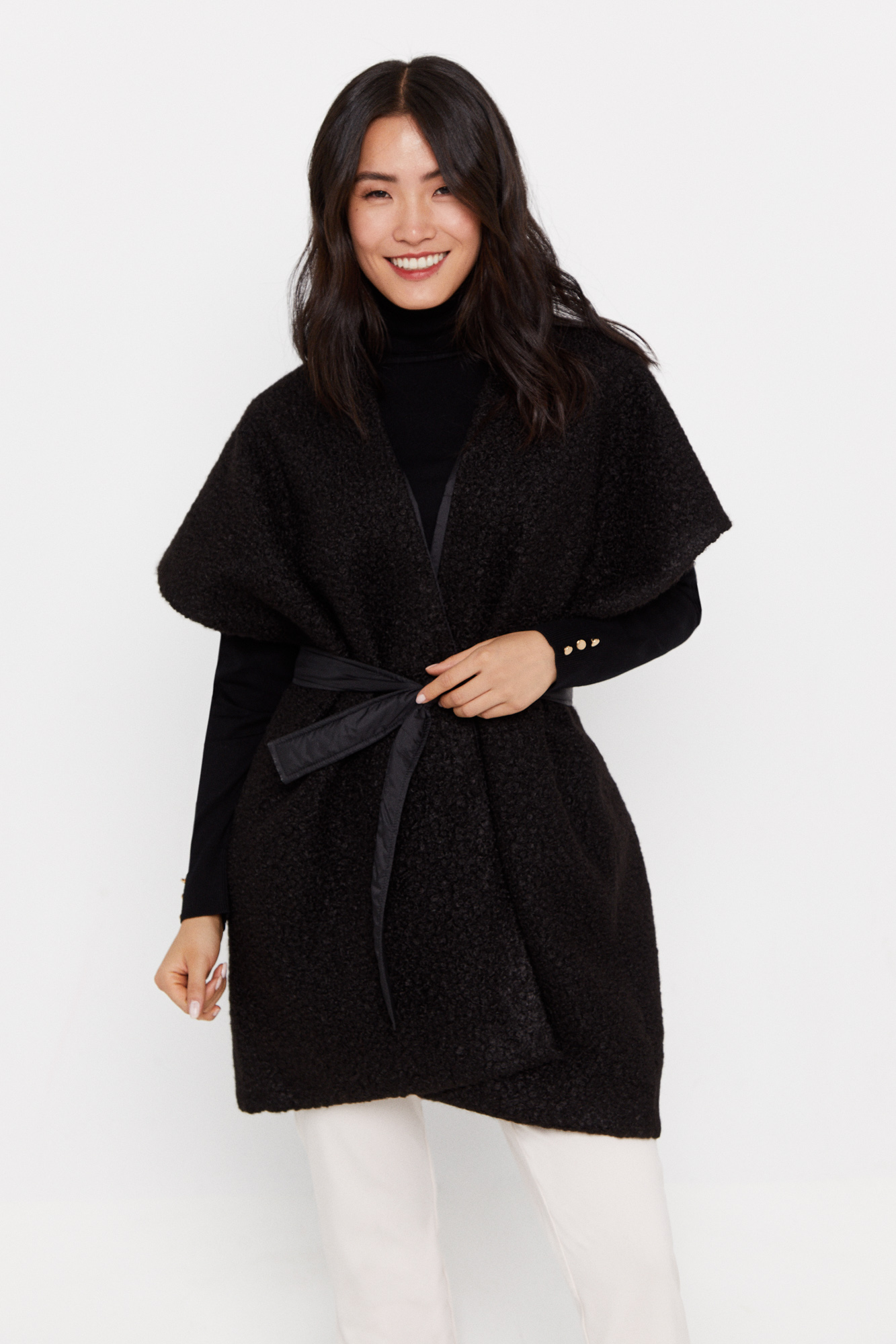Poncho acolchoado reversível