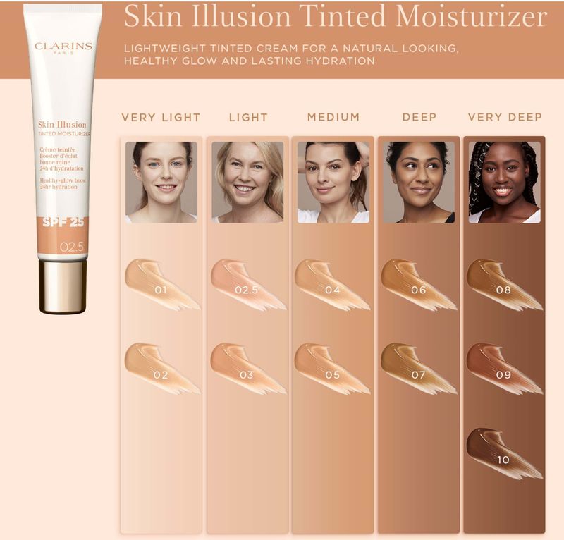 Clarins - Skin Illusion Tinted Moisturizer - BB Cream & CC Cream - 40 ml - Kleur 02