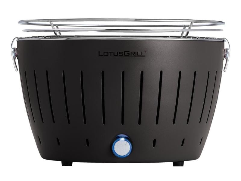 LotusGrill Tischgrill  Original, Anthrazitgrau, Ø 32 cm Grillieren mit Holzkohle auch auf dem Balkon