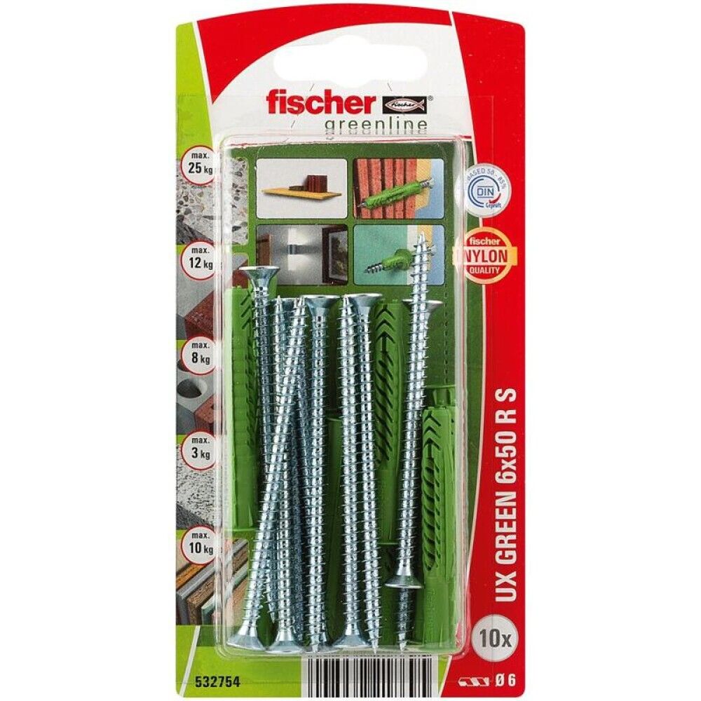 UNIVERSALPLUGG FISCHER UX 6X35MM SKRUE 10 STK