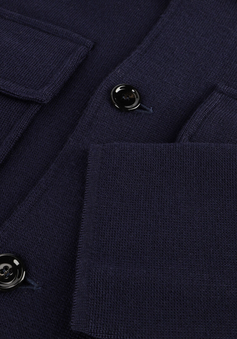 donkerblauwe lardini overshirt giacca maglia uomo