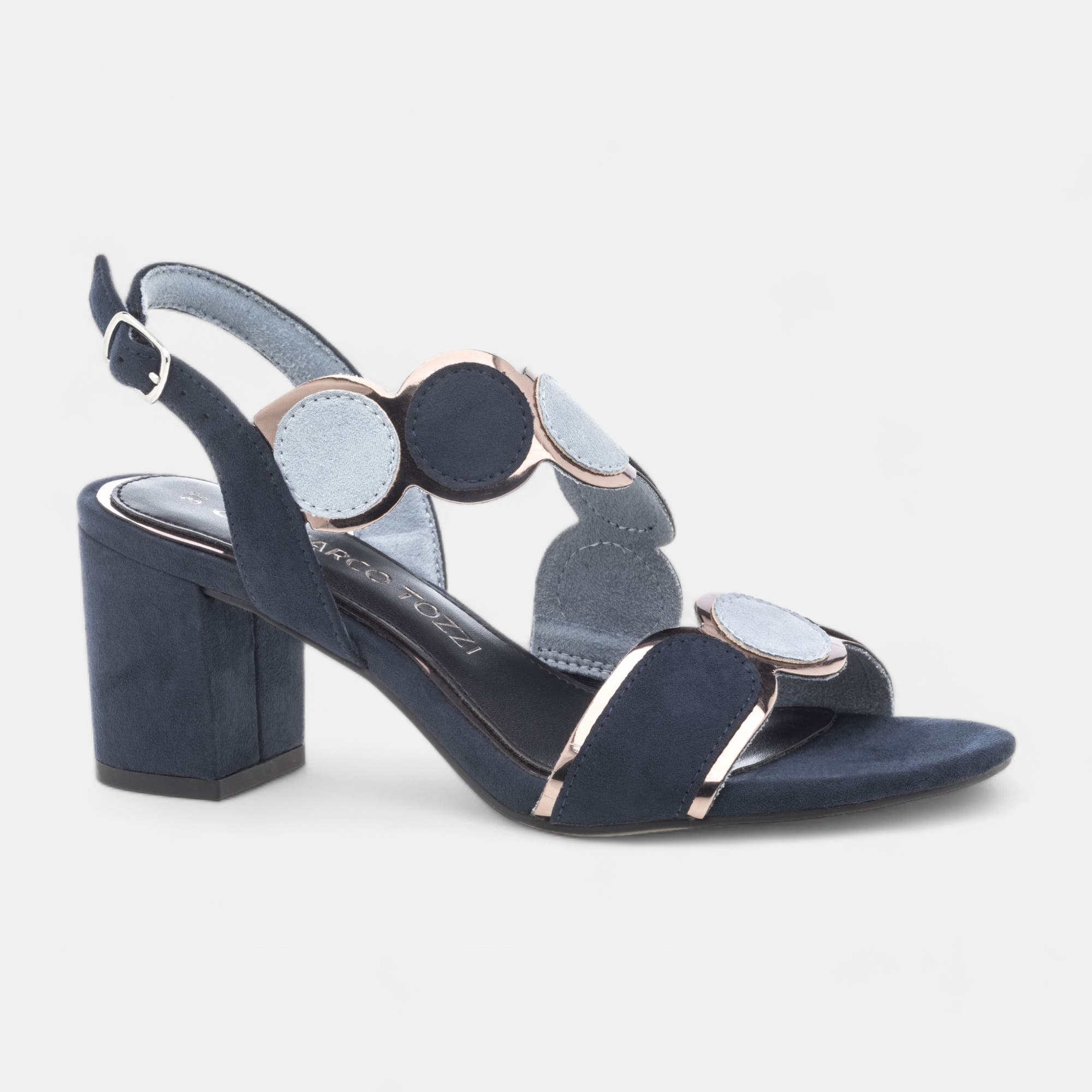 Nu-pieds à talon Femme bleu marine