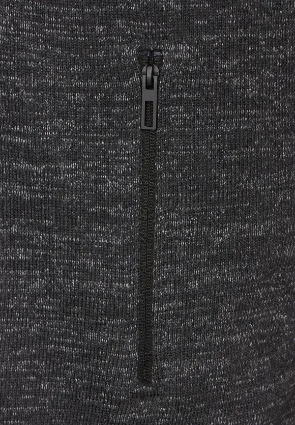 Hoodie Jacke mit Fleece - anthra grey melange