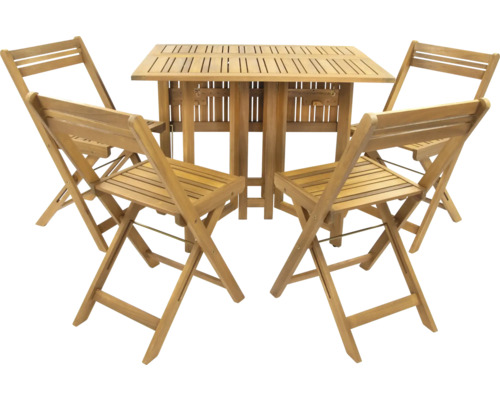 Balkonset met 4 stoelen en opvouwbare tafel