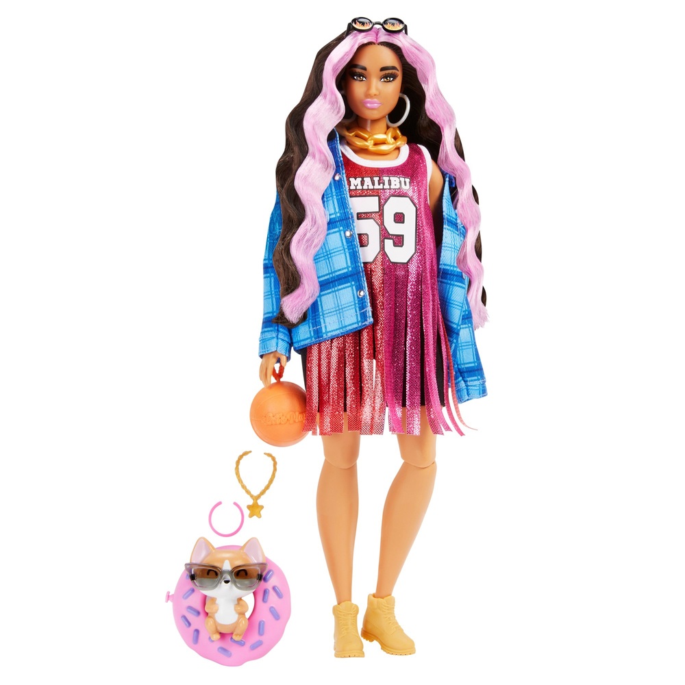 Barbie Extra Puppe, 33 cm, im Basketballtrikot und Radlerhose