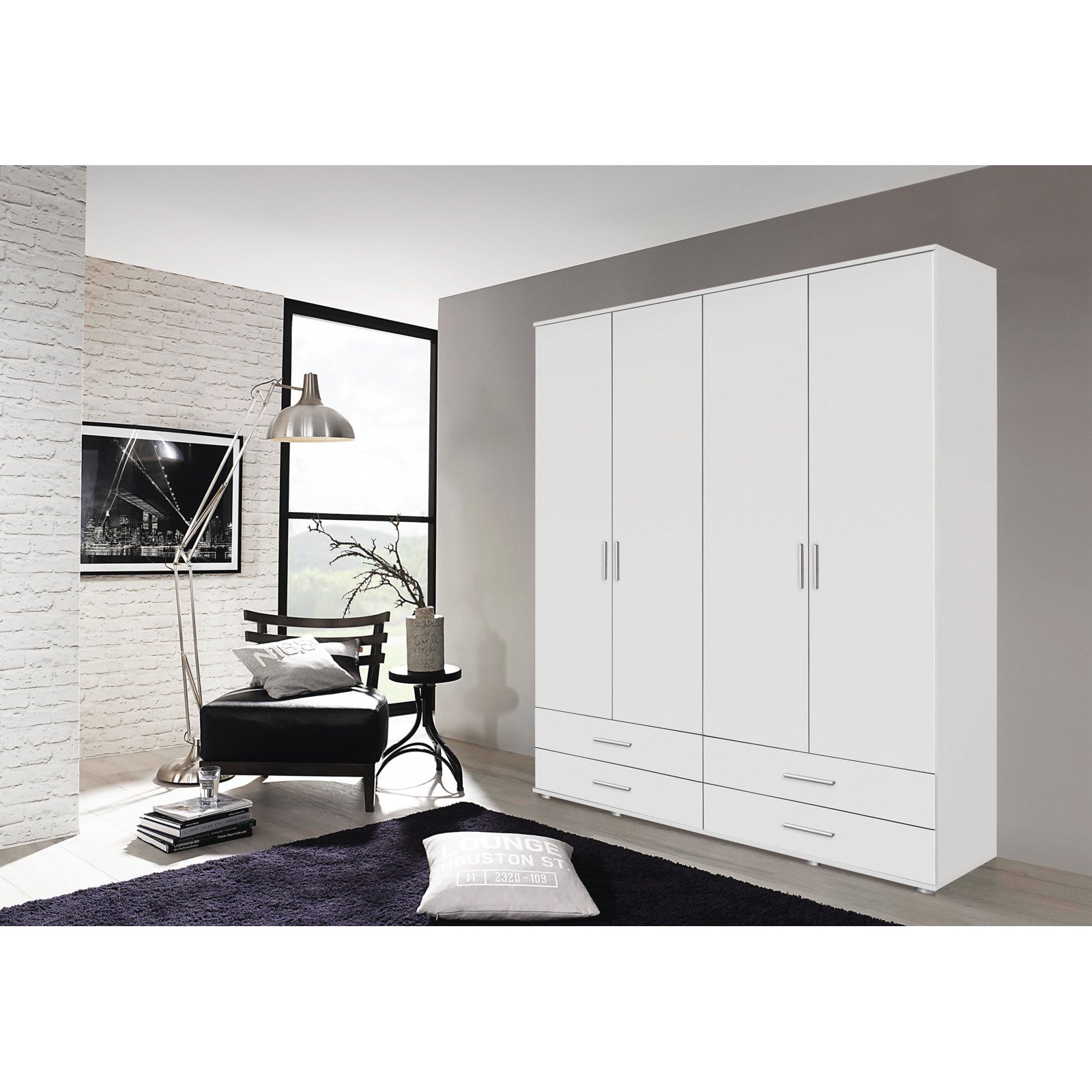 Drehtürenschrank Rasant Dekor weiss 168 x 188 x 52 cm