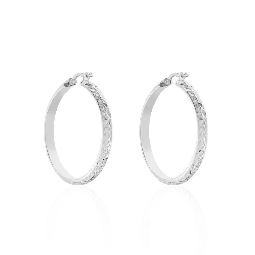 Créoles Argent Blanc Esmee