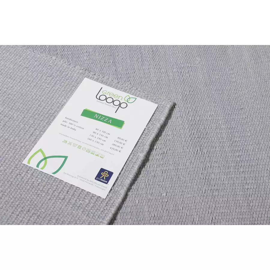 Green Looop Handweb-Teppich Nizza grau