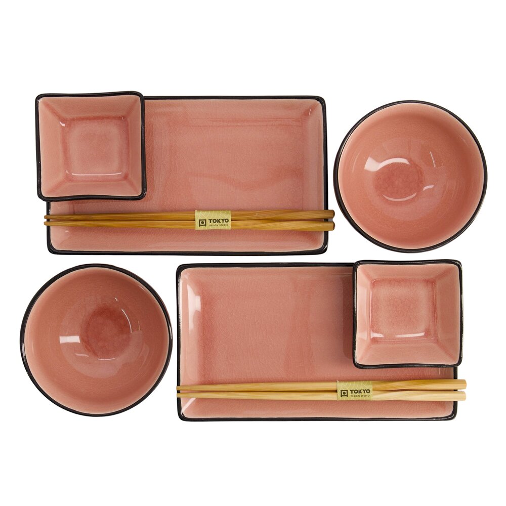 Tokyo Design Studio  Sushi sæt, Glassy Pink - 8 dele