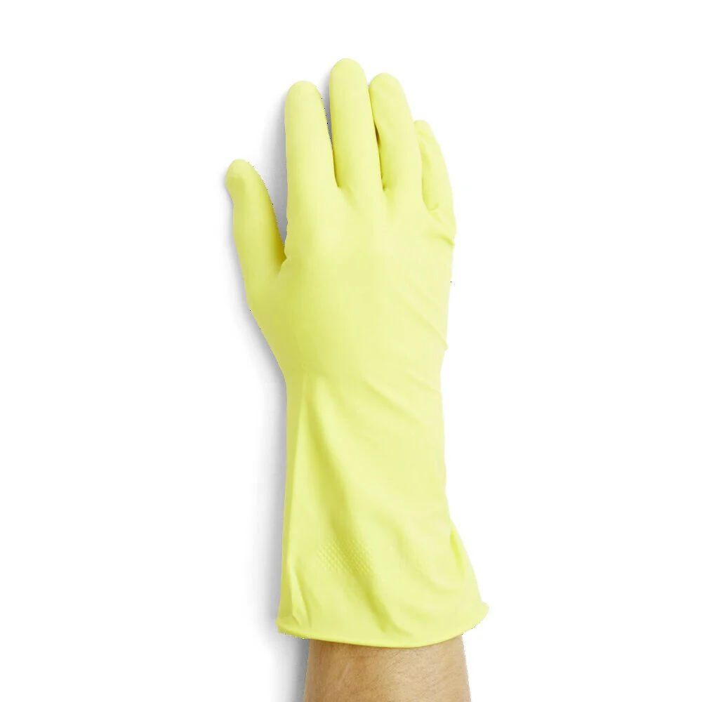 Paire de gant long en latex jaune Taille S