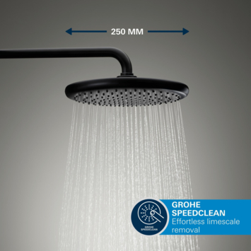 Grohe Precision Thermostat Perfect inbouw douchesysteem met  Vitalio Comfort 250 hoofddouche rond Mat Zwart