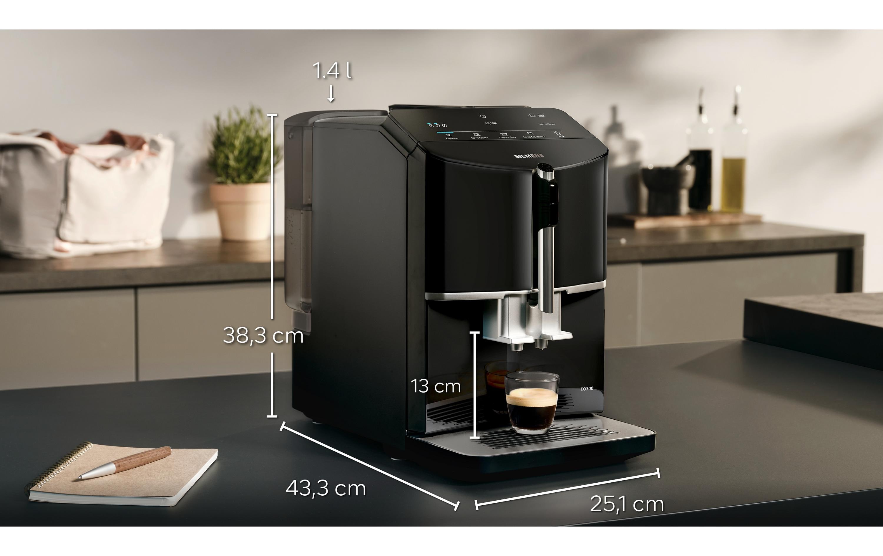 Kaffeevollautomat EQ300 Klavierlack schwarz TF301E19<br>Espressovollautomat