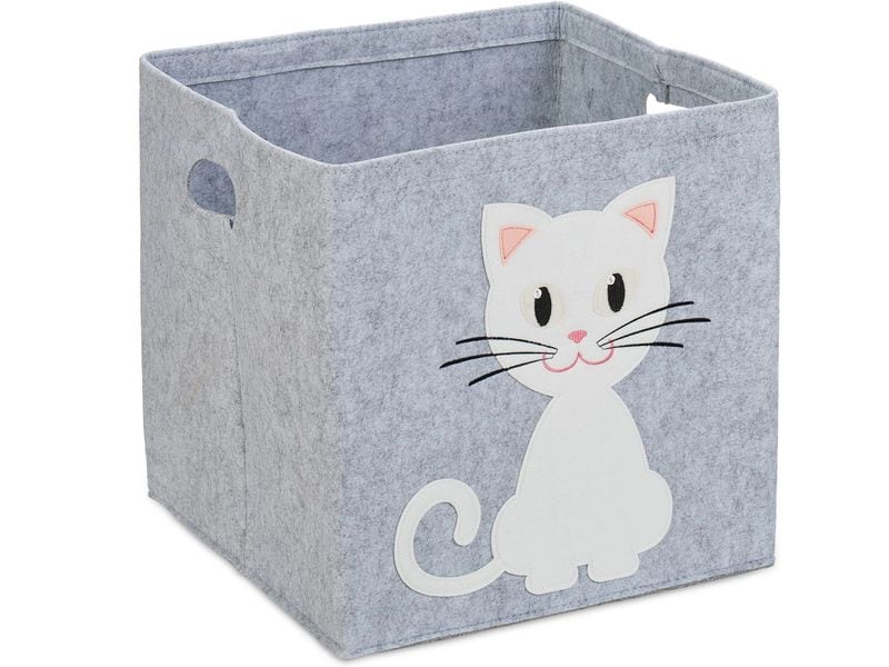 relaxdays Spielzeugkorb Katze Idealer Aufbewahrungskorb für das Kinderzimmer
