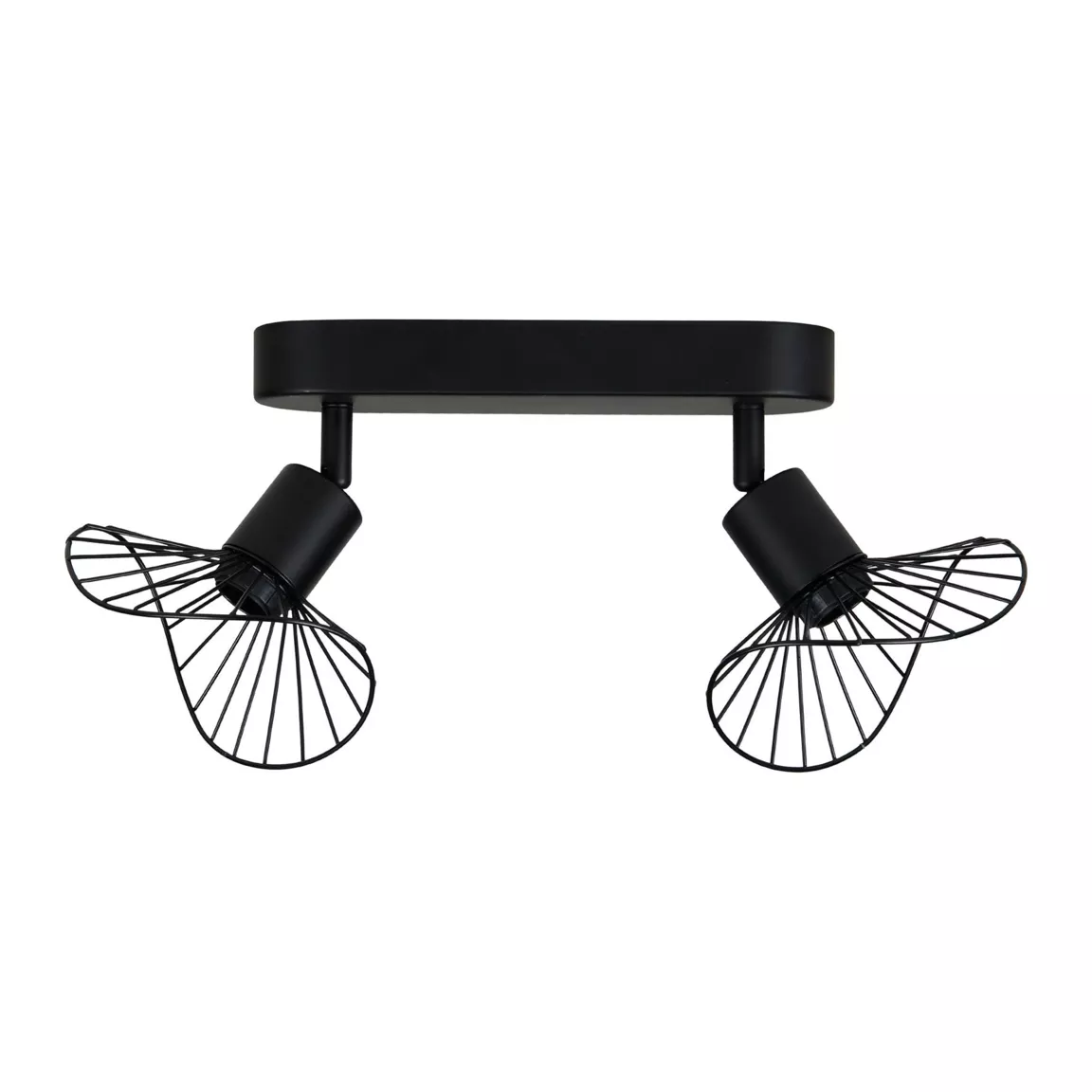 Rampe de spot 2 abat-jours (L24 cm) Capeline Noir