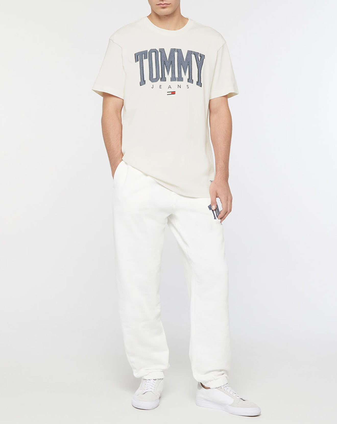Tommy Jeans T-Shirt 100% Coton Bio Abo Tjm Collegiate écru