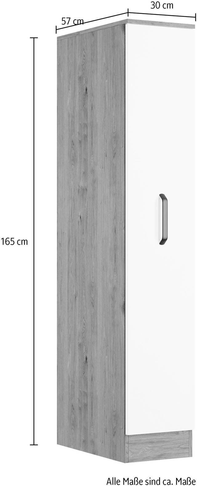 wiho Küchen Apothekerschrank »Elba, Breite/Höhe: 30/165 cm« mit 4 Ablagekörben