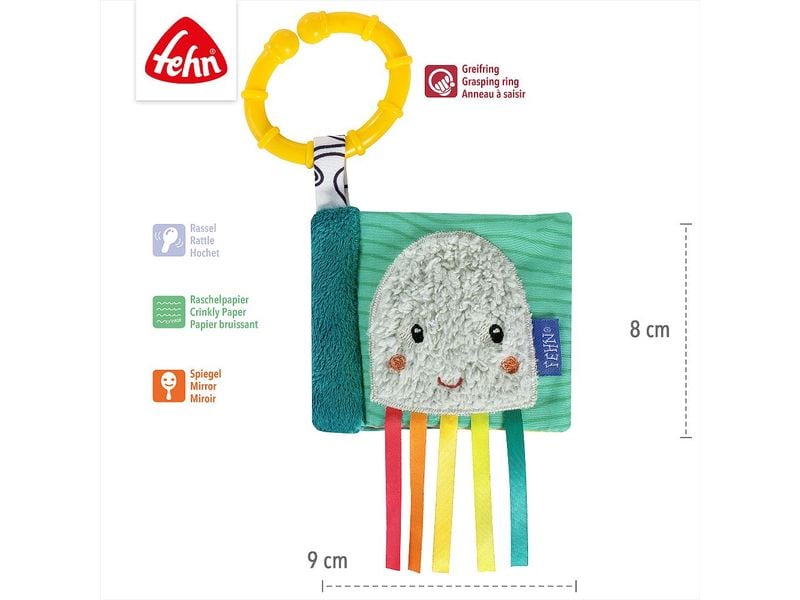 fehn Mini-Knisterbuch Tintenfisch Mini-Stoff-Bilderbuch