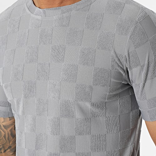 Tee Shirt Oversize A Carreaux Gris