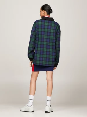 Camisa de rugby xadrez tartan Tommy x Awake NY