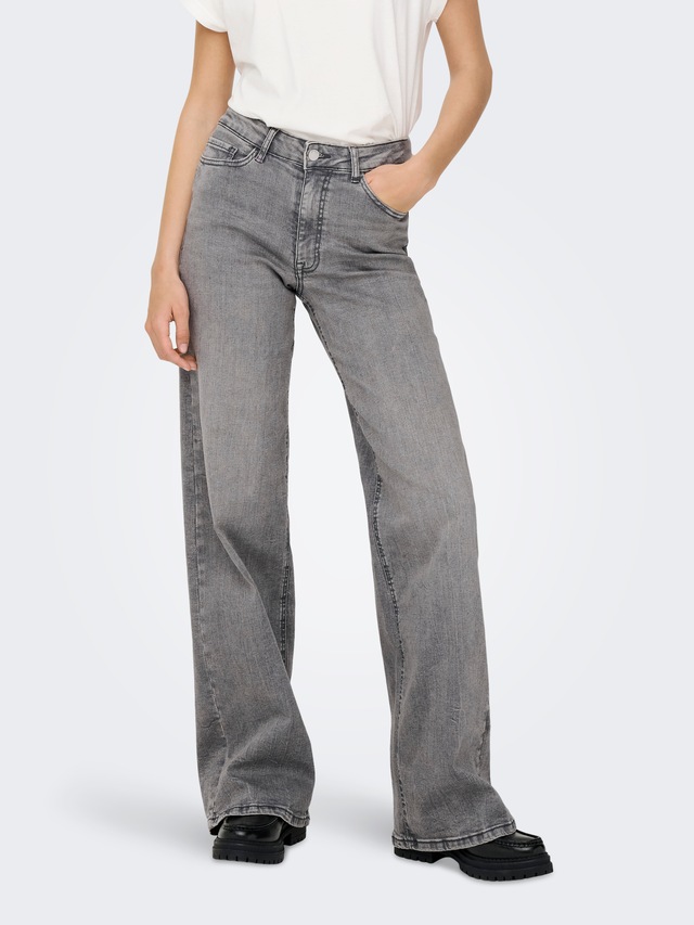 JDY High-waist-Jeans »JDYFELINA-FINA HW WIDE JNS  LT GREY DNM«