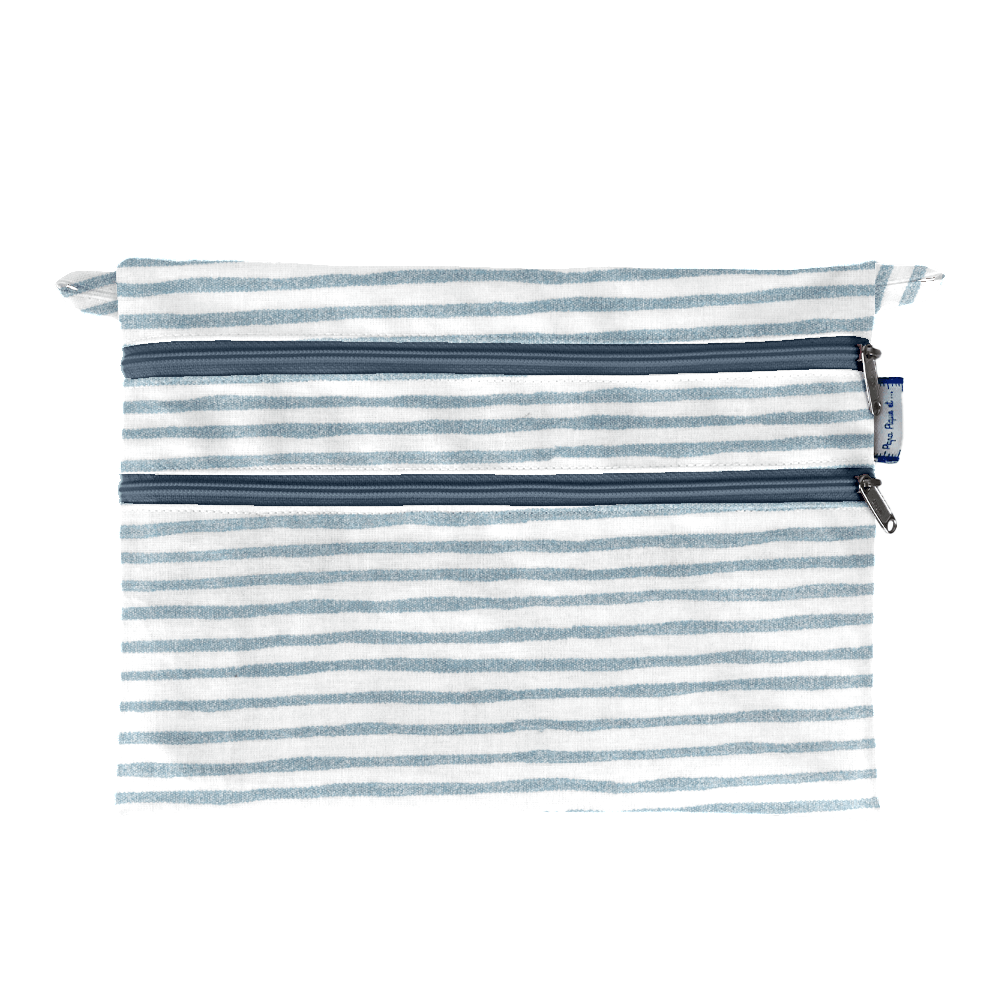 Pochette Plate Aloïs Rayé Bleu Blanc