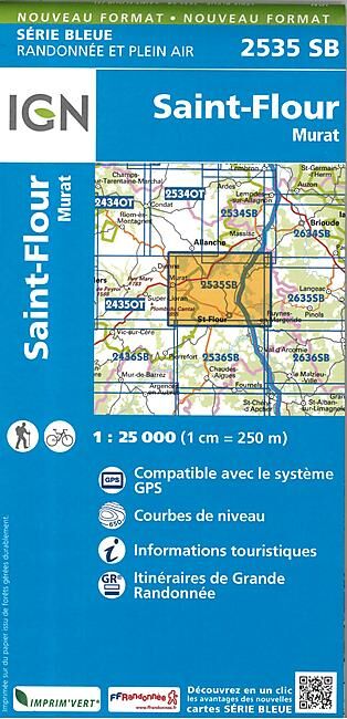 IGN - 2535 SB SAINT FLOUR MURAT 1 25 000