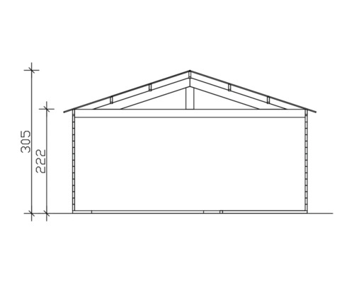 SKAN HOLZ Varberg 2 blokhut garage, 500 x 525 cm, natuurlijke afwerking