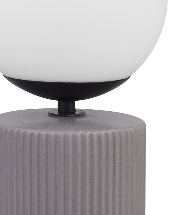 Lampe à poser Gayle céramique finition gris Ø16 x H.40,5 cm