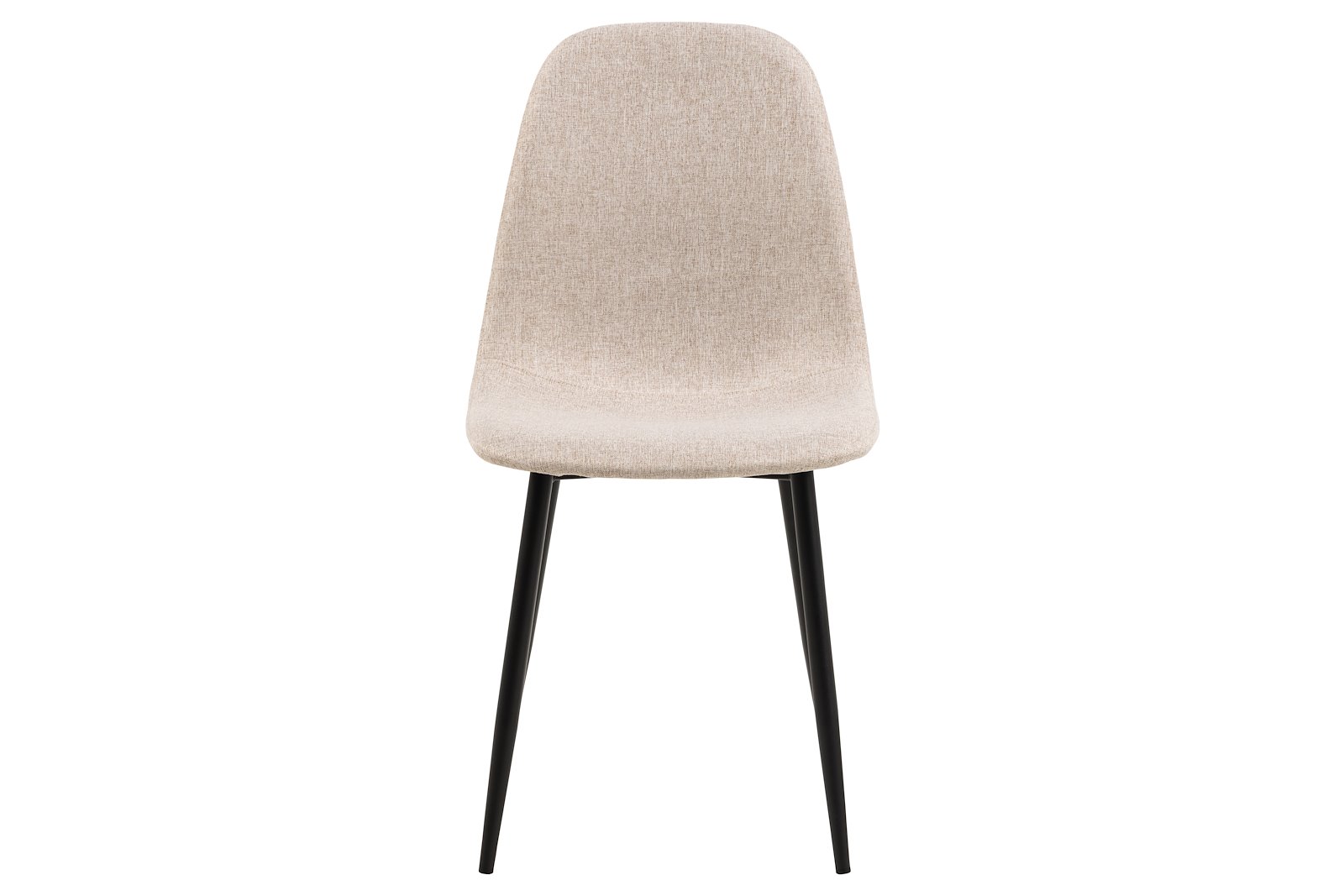 Celia spisestol Tekstil Nesia 2 Beige og ben i sortlakkert stål