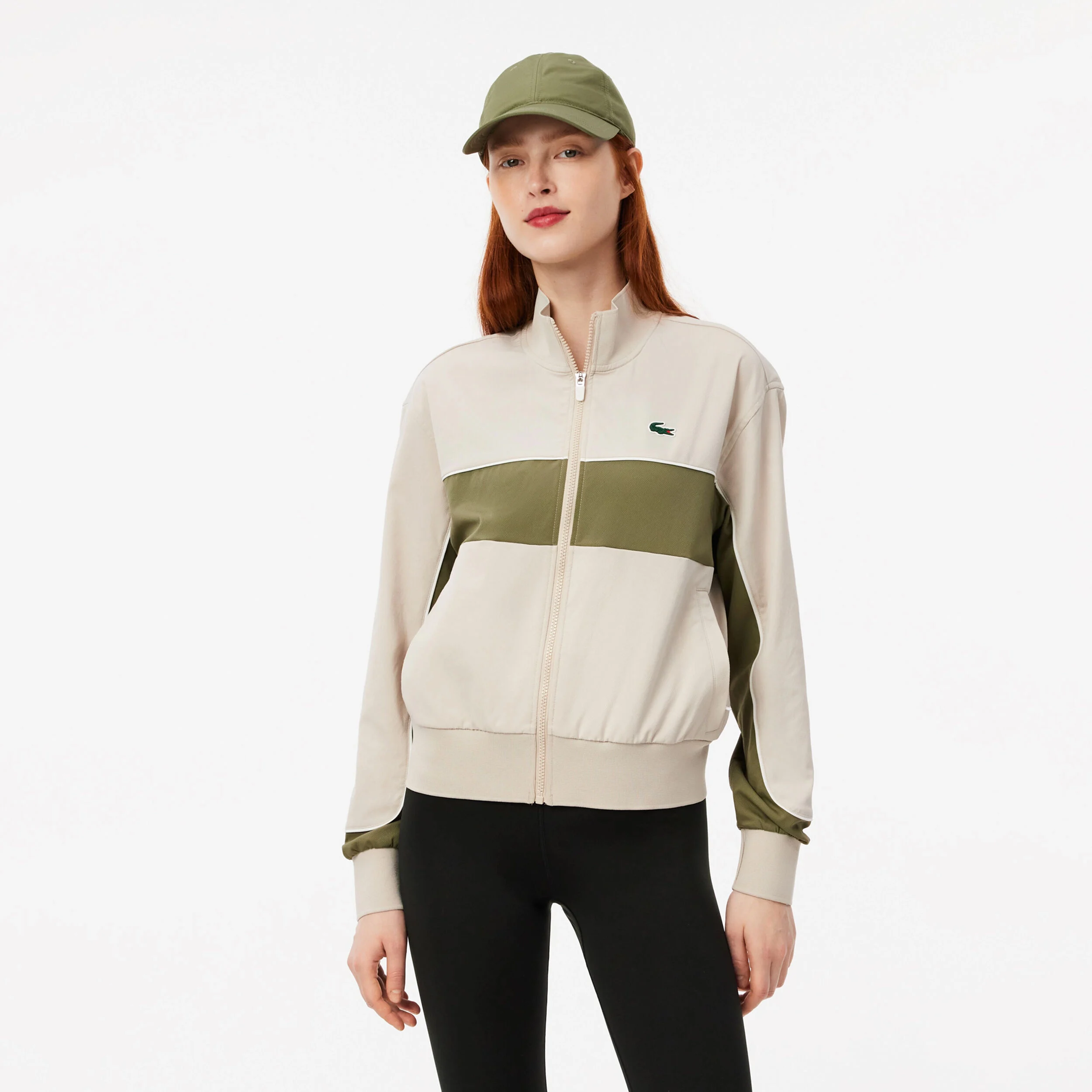 Lacoste Veste De Survêtement Femmes - Beige , Vert Olive