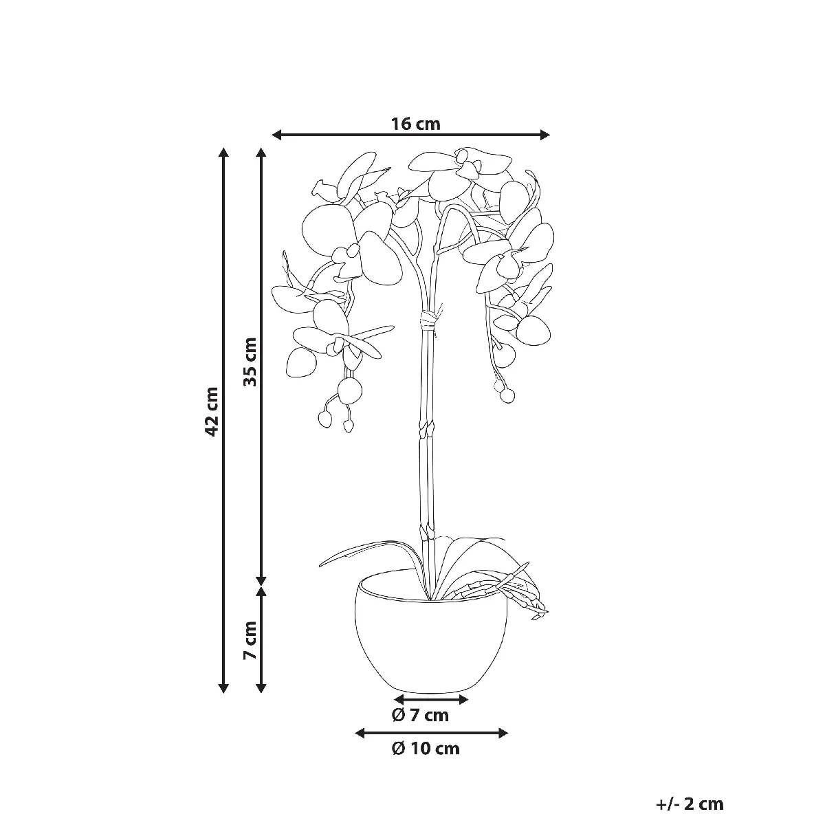 Beliani Plante Artificielle ORCHID 42 cm